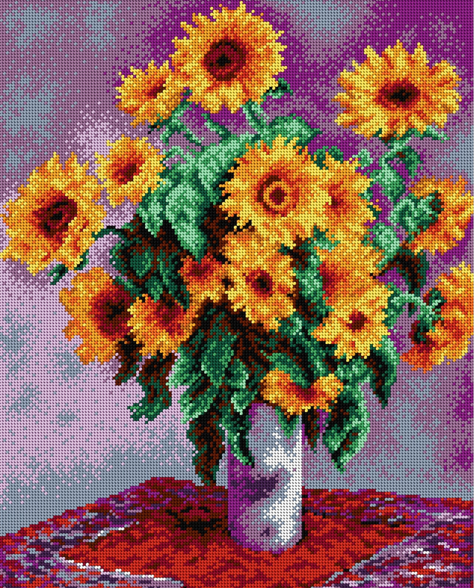 Needlepoint canvas featuring a Monet-inspired design, measuring 40x50 cm, printed on high-quality Zweigart material.